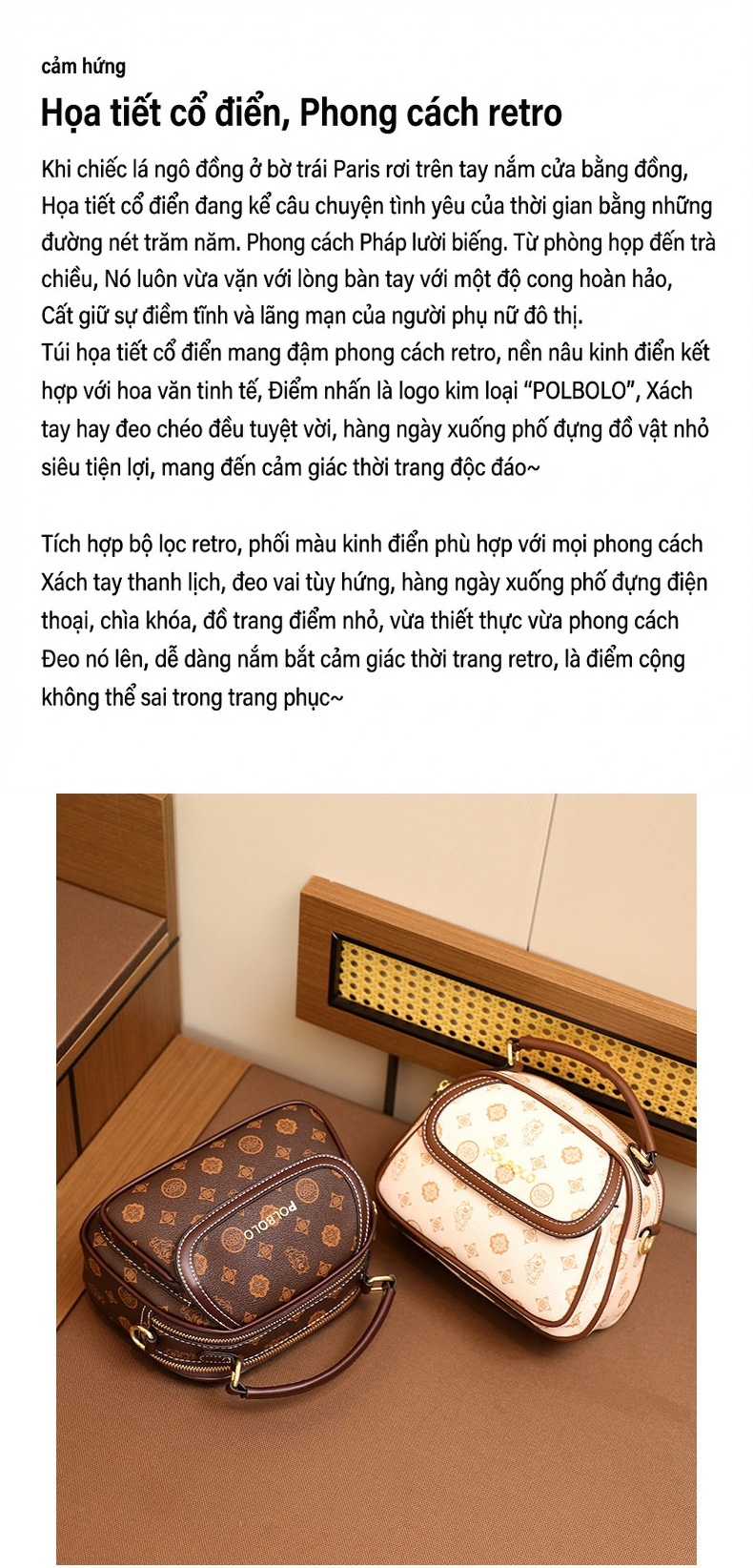 Túi Đeo Chéo Nữ Da Bóng Dáng Tròn Quai Xách Tay Thời Trang chi tiết 23