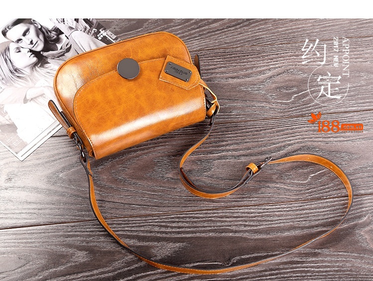 Túi Đeo Chéo Nữ Da Bóng Kiểu Dáng Cổ Điển Thanh Lịch Màu Nâu chi tiết 2