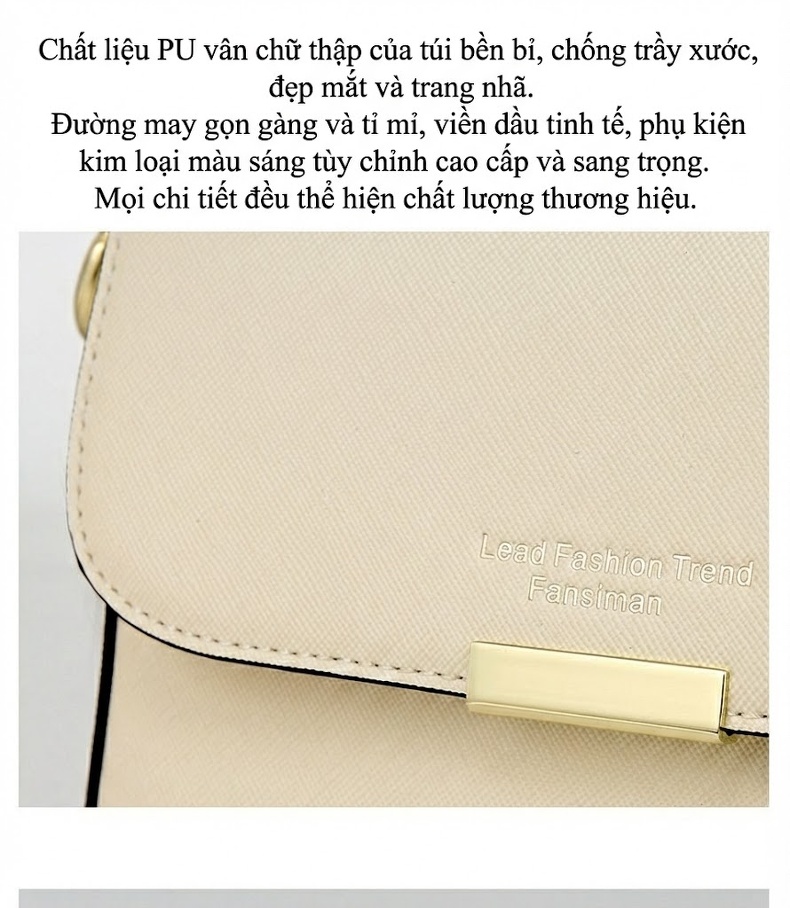 Túi Đeo Chéo Nữ Da Bóng Mini Phối Dây Xích Thời Trang Màu Đen chi tiết 5