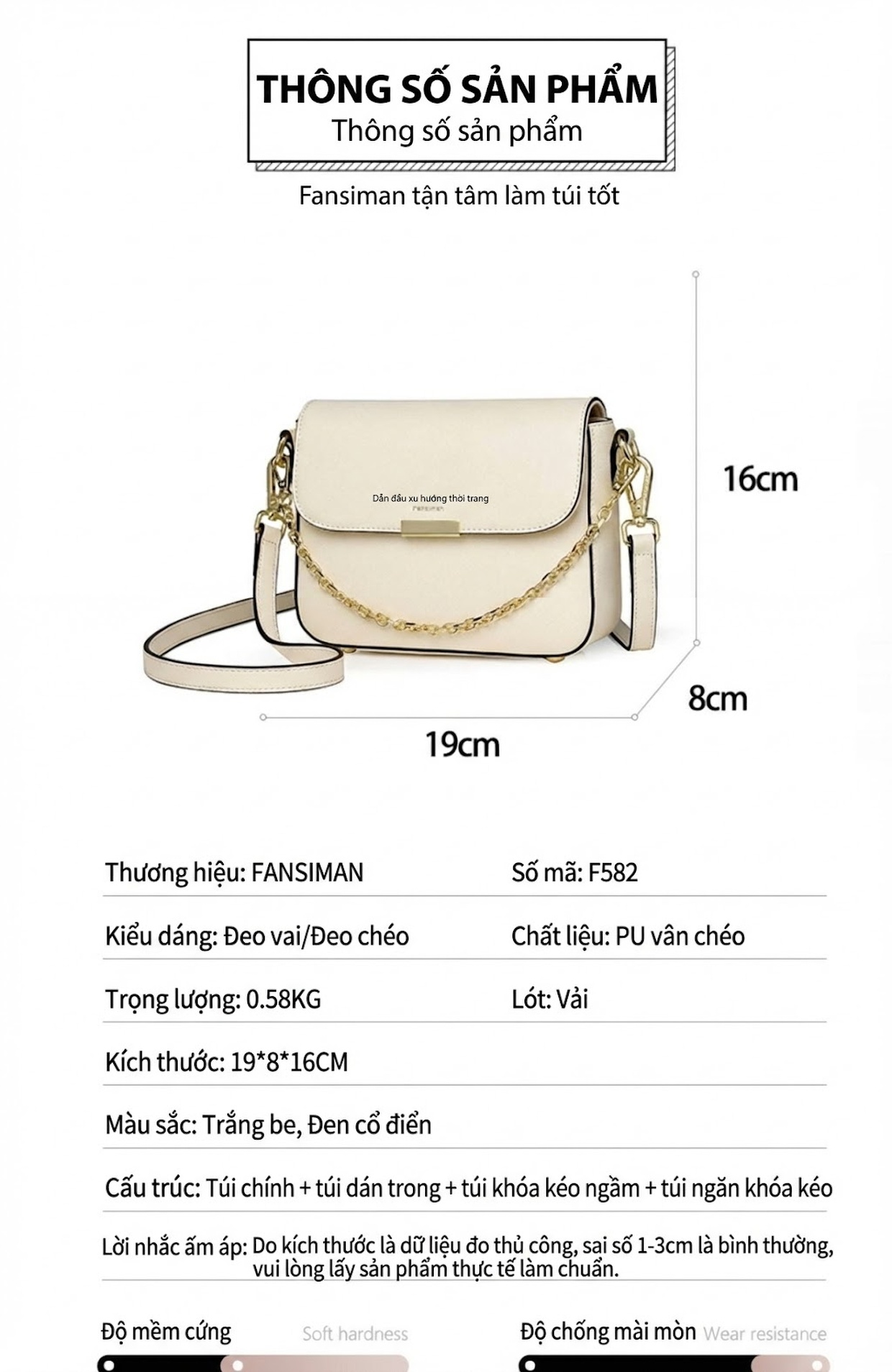 Túi Đeo Chéo Nữ Da Bóng Mini Phối Dây Xích Thời Trang Màu Đen chi tiết 9