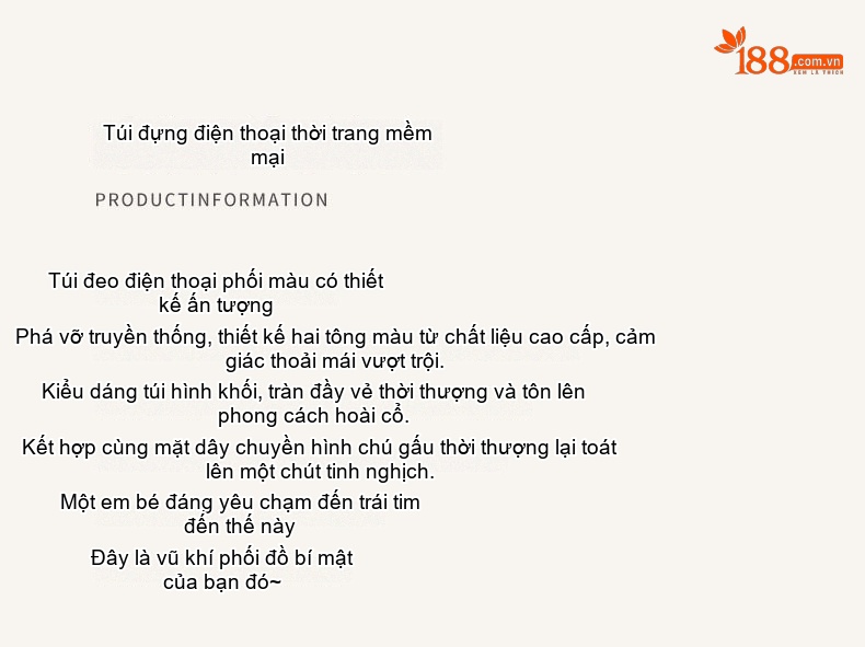 Túi Đeo Chéo Nữ Da Bóng Mini Phong Cách Hàn Quốc Màu Nâu, Kem chi tiết 3