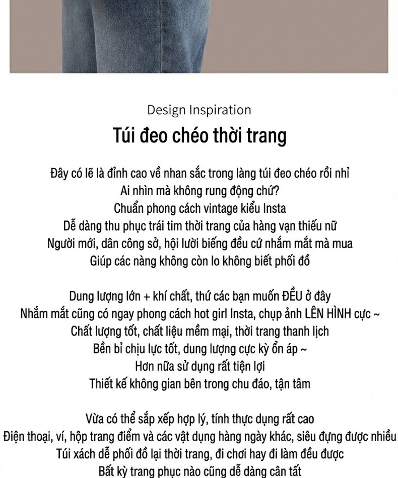 Túi Đeo Chéo Nữ Da Bóng Sức Chứa Lớn Kiểu Dáng Pillow Bag Màu Kem chi tiết 2