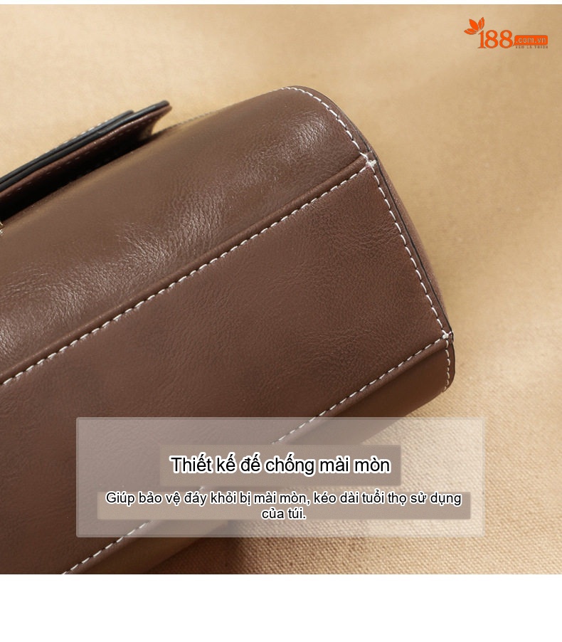 Túi Đeo Chéo Nữ Da Bóng Thiết Kế Nhỏ Gọn Phong Cách Thời Trang Màu Nâu chi tiết 17