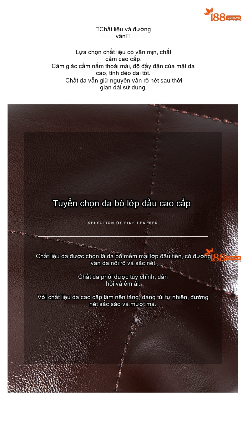 Túi Đeo Chéo Nữ Da Bóng Thiết Kế Tối Giản Màu Nâu chi tiết 8