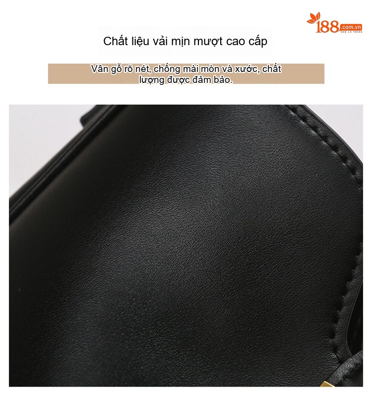 Túi Đeo Chéo Nữ Da Mềm Quai Xách Tay Phong Cách Hàn Quốc Màu Đen, Trắng, Nâu chi tiết 5