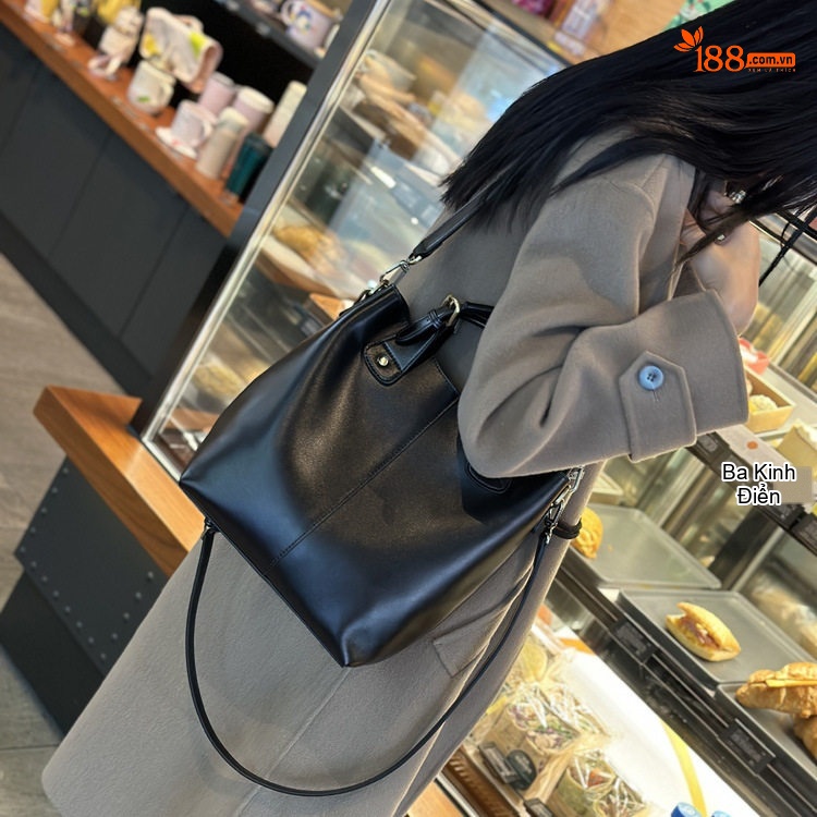 Túi Đeo Chéo Nữ Da Mềm Vintage Cao Cấp Túi Tote Công Sở Túi Đeo Vai Nữ Phong Cách Retro Màu Đen, Nâu, Vàng bò chi tiết 8