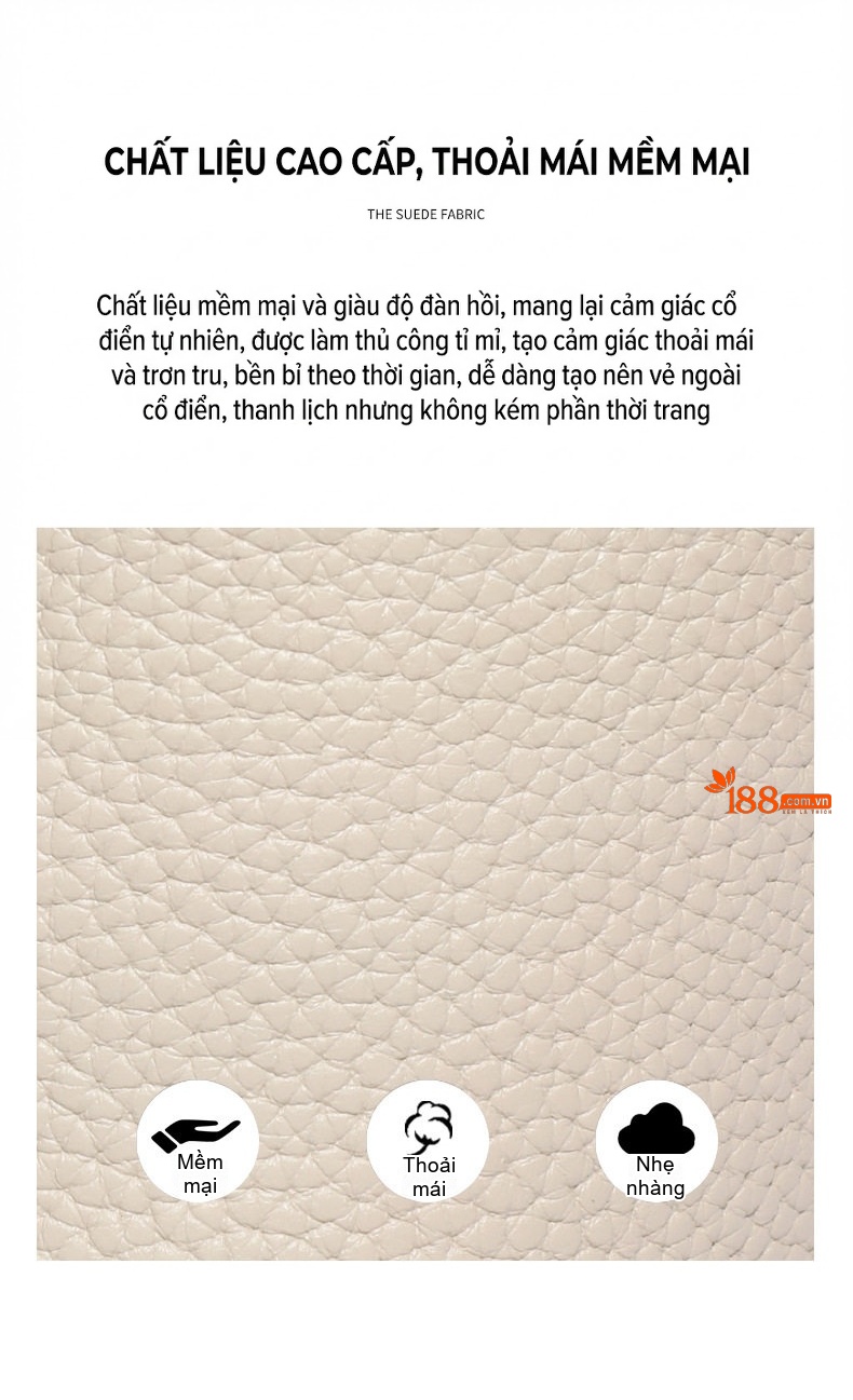 Túi Đeo Chéo Nữ Da Mờ Dáng Trống Nhỏ Nhắn Màu Trắng Kem, Nâu chi tiết 8