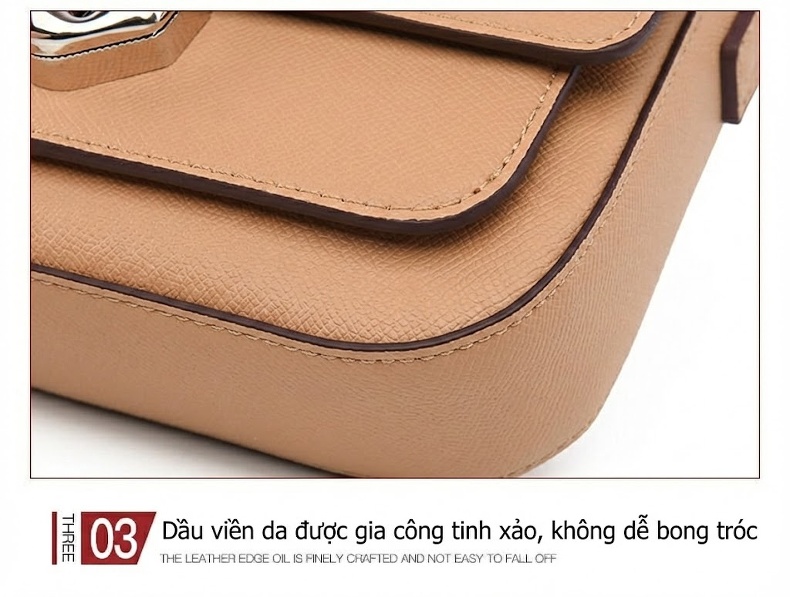 Túi Đeo Chéo Nữ Da Mờ Form Vuông Nhỏ Gọn Phong Cách Thời Trang Màu Đen, Trắng, Nâu chi tiết 33