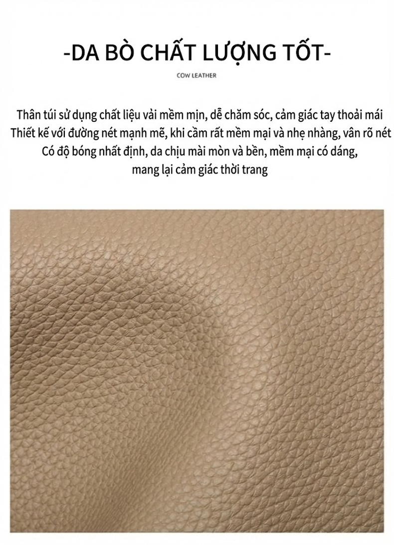 Túi Đeo Chéo Nữ Da Mờ Mini Nhỏ Gọn Tiện Lợi Màu Be chi tiết 2