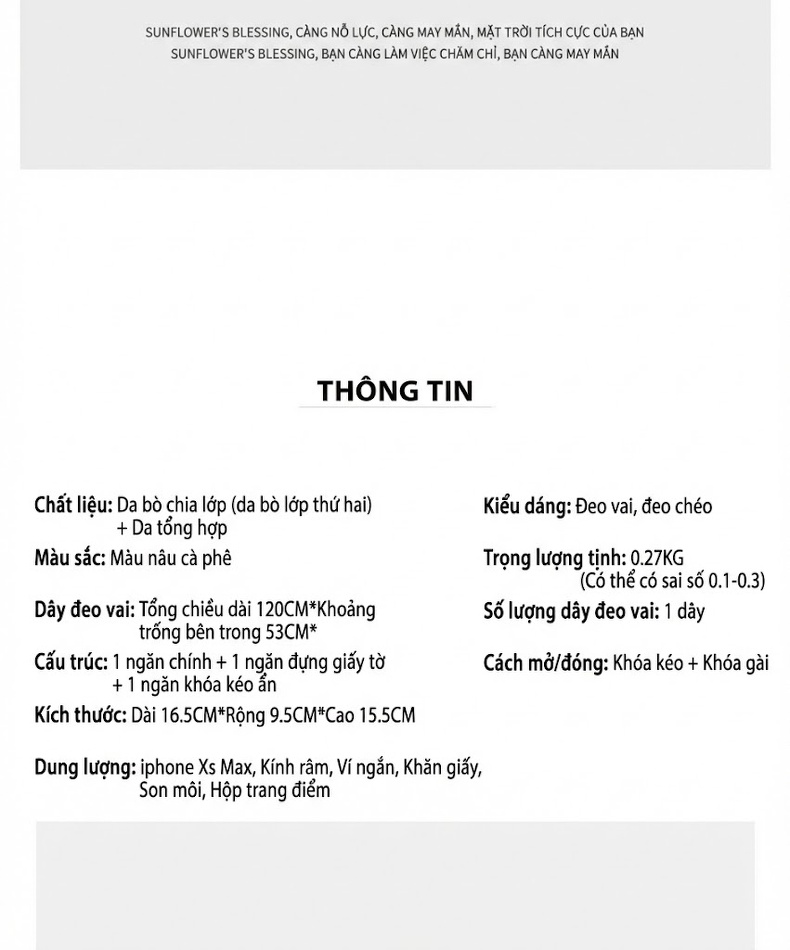 Túi Đeo Chéo Nữ Da Thật Dáng Bucket Phong Cách Nhẹ Nhàng Màu Nâu, Xám chi tiết 7