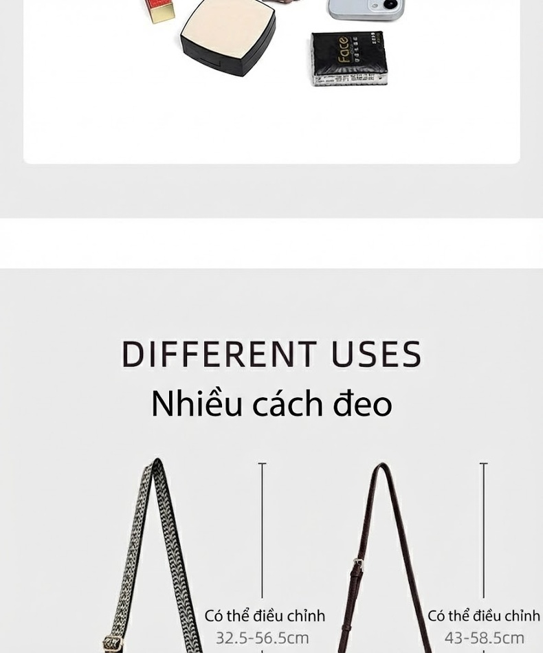 Túi Đeo Chéo Nữ Da Thật Dáng Gối Phong Cách Cao Cấp Màu Nâu chi tiết 9