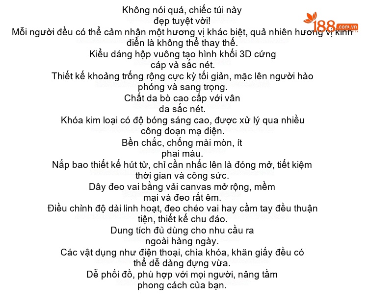 Túi Đeo Chéo Nữ Da Thật Dáng Hộp Chữ Nhật Quai Rộng Phong Cách Âu Mỹ Màu Nâu, Đen chi tiết 2