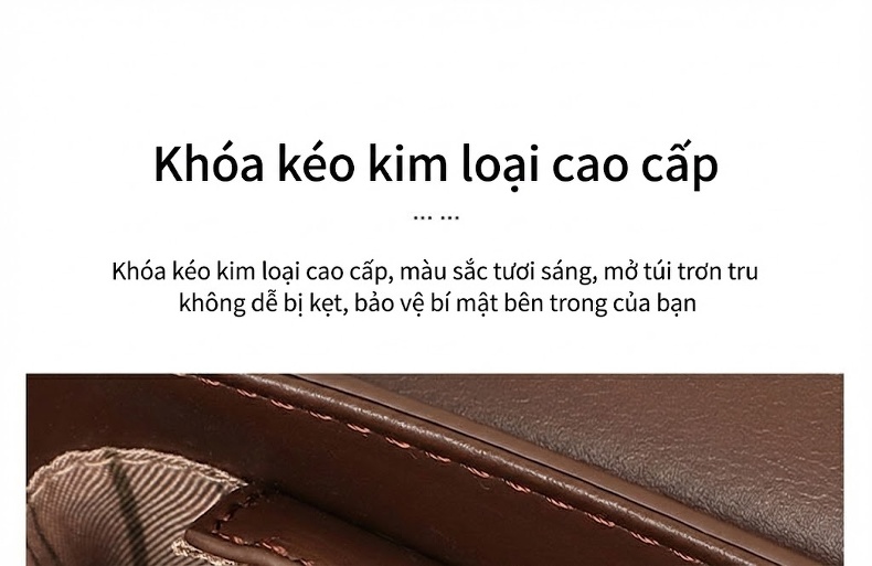 Túi Đeo Chéo Nữ Da Thật Kiểu Túi Yên Ngựa Túi Kẹp Nách Cao Cấp Màu Nâu chi tiết 12