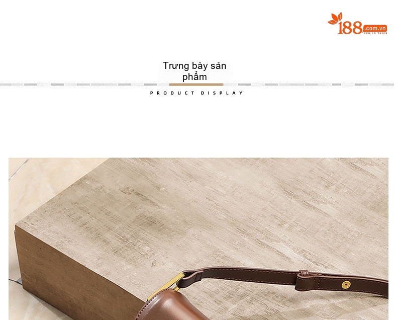 Túi Đeo Chéo Nữ Da Thật Kiểu Túi Yên Ngựa Túi Kẹp Nách Cao Cấp Màu Nâu chi tiết 25
