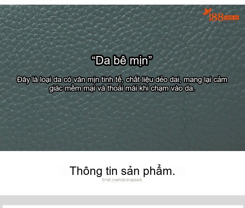 Túi Đeo Chéo Nữ Da Thật Kiểu Vuông Nhỏ Thời Trang Công Sở Màu Xanh chi tiết 3