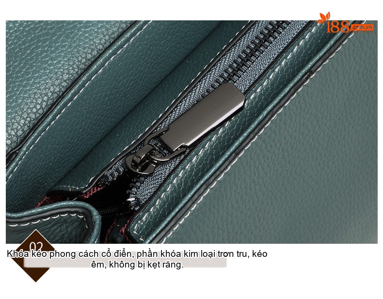 Túi Đeo Chéo Nữ Da Thật Kiểu Vuông Nhỏ Thời Trang Công Sở Màu Xanh chi tiết 22
