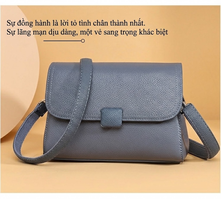 Túi Đeo Chéo Nữ Da Thật Mềm Mại Kiểu Dáng Vuông Nhỏ Nhiều Ngăn Phong Cách Tối Giản Màu Đen, Nâu chi tiết 15