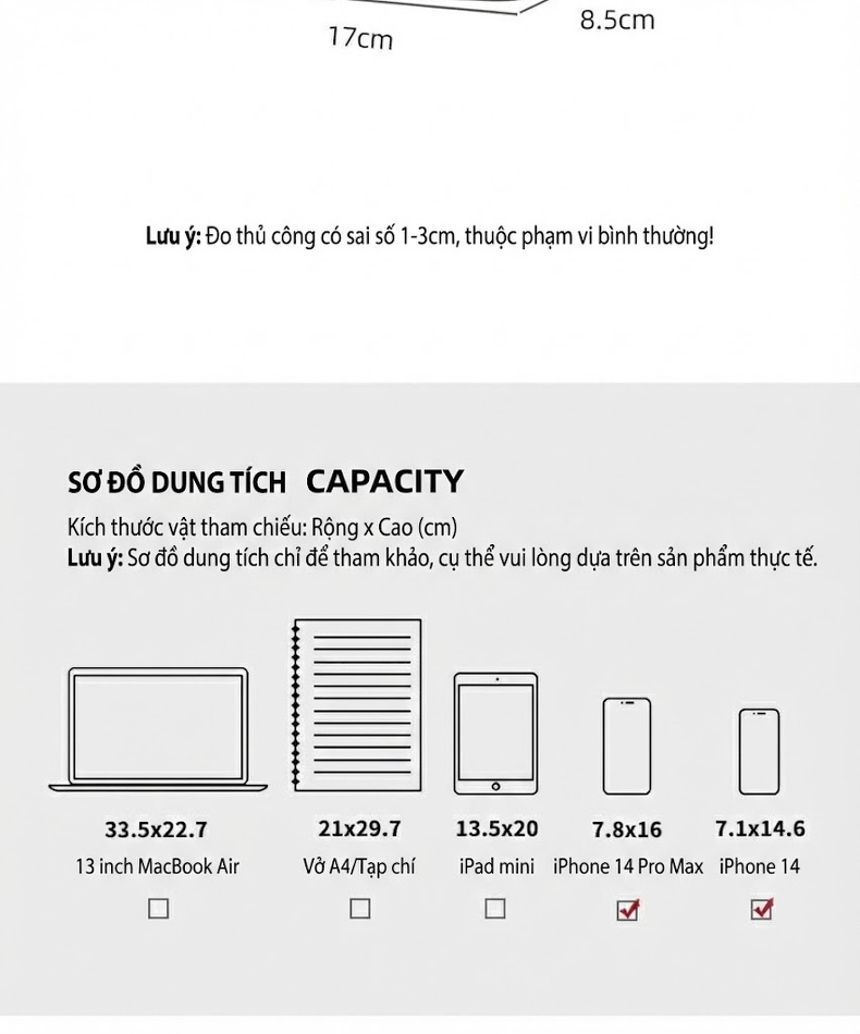 Túi Đeo Chéo Nữ Da Thật Mini Phom Vuông Màu Be, Nâu chi tiết 5