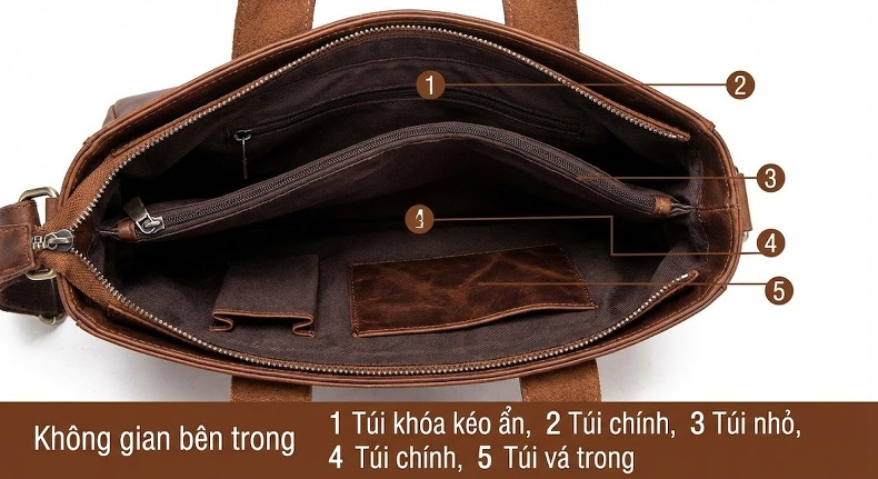 Túi Đeo Chéo Nữ Da Thật Retro Phong Cách Âu Mỹ Màu Đen, Nâu, Xanh Lá, Tím... chi tiết 21