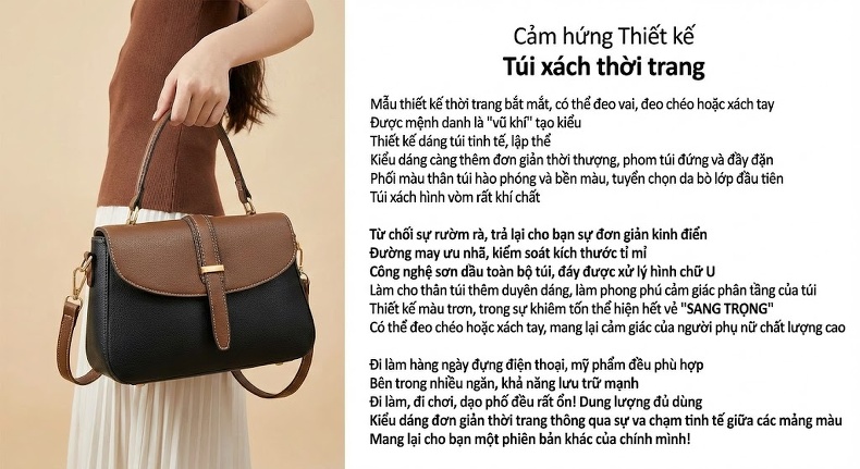 Túi Đeo Chéo Nữ Da Thật Sức Chứa Lớn Cao Cấp Túi Xách Tay Đeo Vai Màu Đen chi tiết 1
