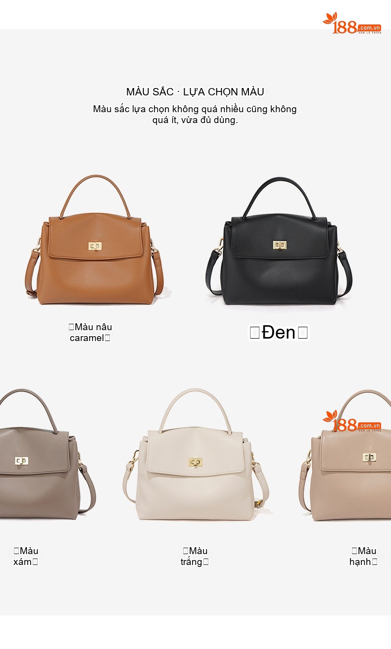 Túi Đeo Chéo Nữ Da Thật Thiết Kế Vintage Thời Trang Màu Đen, Nâu chi tiết 15