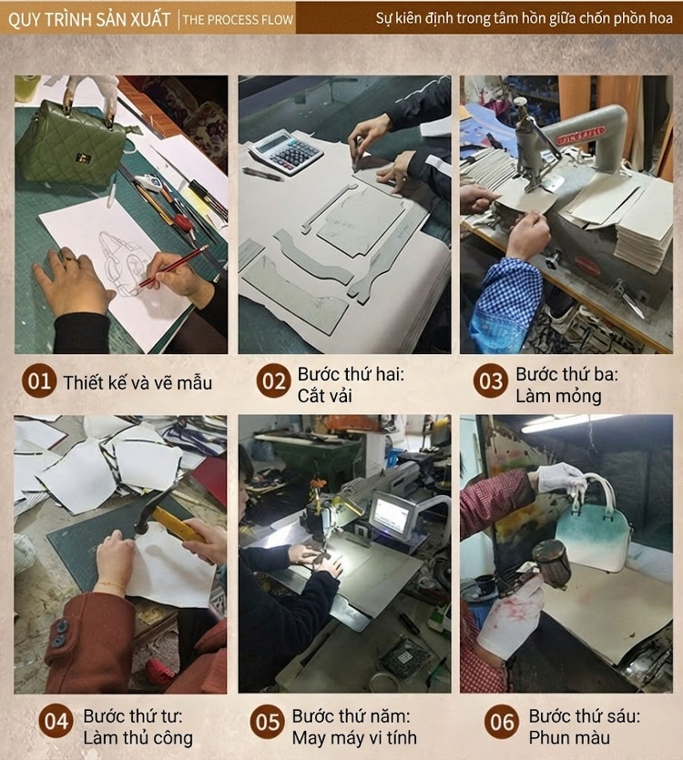 Túi Đeo Chéo Nữ Da Thật Thủ Công Vẽ Hoa Vintage Cao Cấp Màu Nâu, Xanh Lá, Đen, Cam chi tiết 14