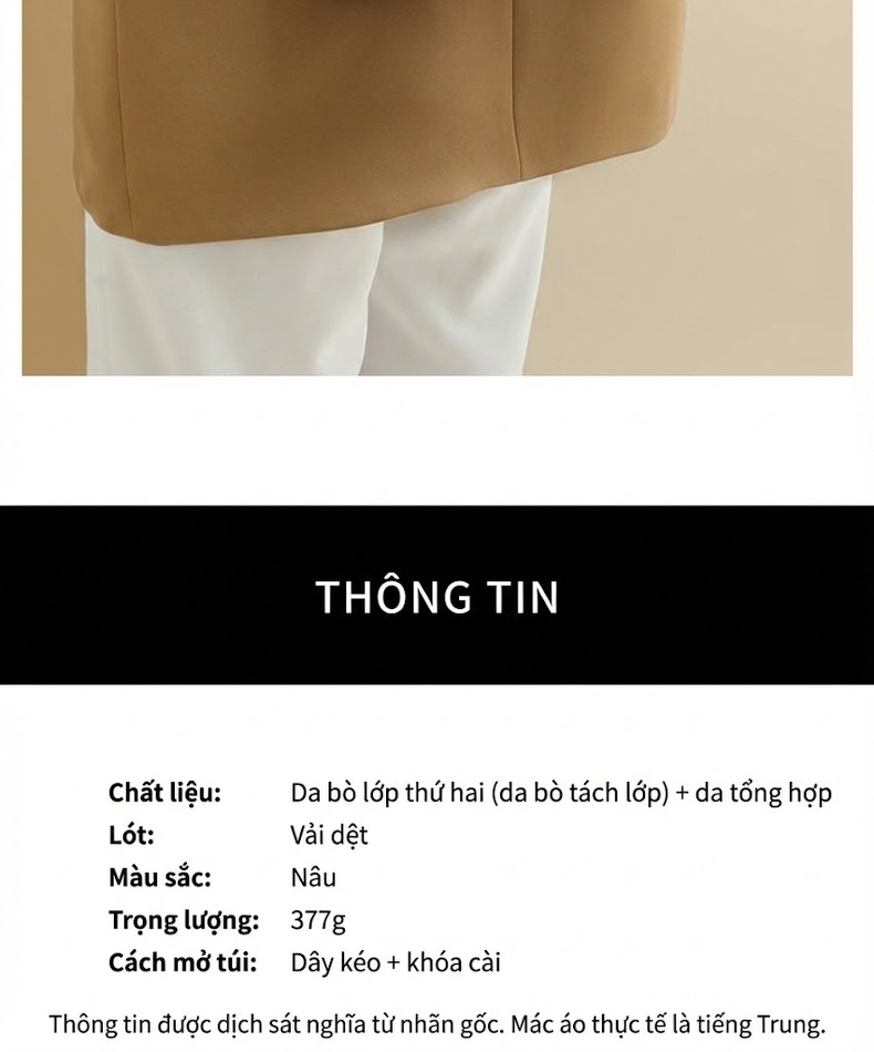 Túi Đeo Chéo Nữ Da Thật Túi Kẹp Nách Vuông Nhỏ Cao Cấp Màu Nâu chi tiết 6