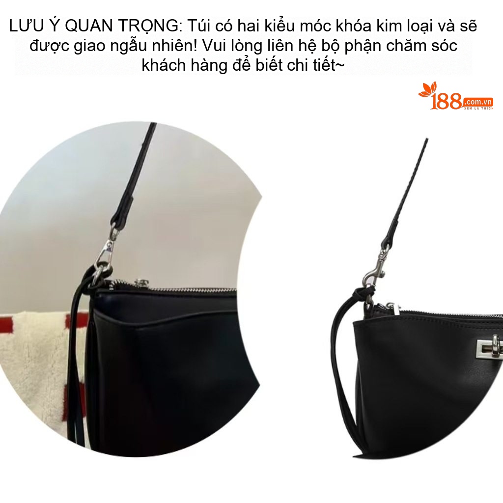 Túi Đeo Chéo Nữ Da Thuộc Thực Vật Rodeo Phong Cách Thời Trang Túi Kẹp Nách Nữ Đeo Vai Đi Làm Màu Đen chi tiết 2
