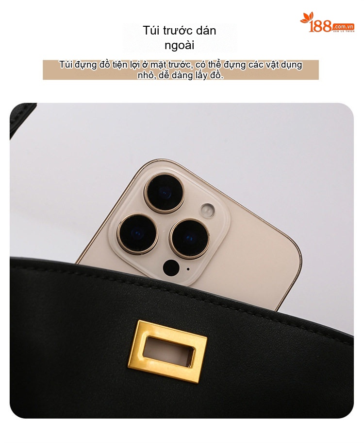Túi Đeo Chéo Nữ Da Thuộc Thực Vật Rodeo Phong Cách Thời Trang Túi Kẹp Nách Nữ Đeo Vai Đi Làm Màu Đen chi tiết 11