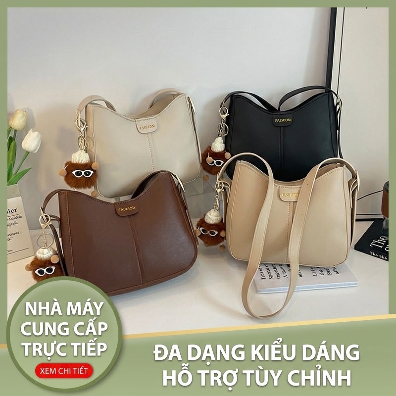 Túi Đeo Chéo Nữ Dáng Tròn Họa Tiết Vintage Phong Cách Cao Cấp Màu Nâu chi tiết 20