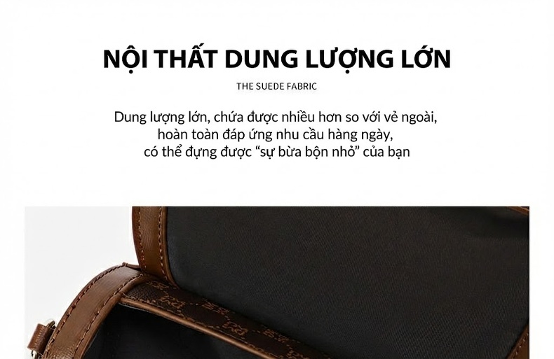 Túi Đeo Chéo Nữ Dáng Trống Mini Có Dây Xích Đeo Vai Màu Nâu chi tiết 22