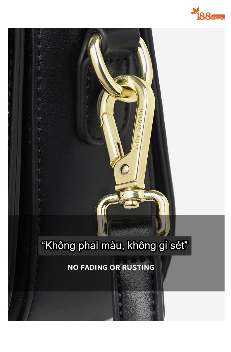 Túi Đeo Chéo Nữ Dây Bản Rộng Kiểu Dáng Yên Ngựa Da Bóng Màu Trắng, Nâu, Đen chi tiết 8