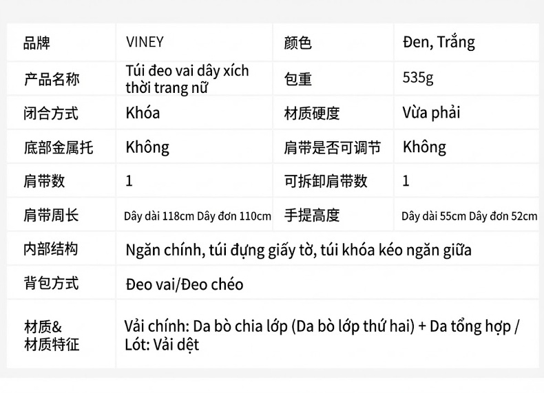 Túi Đeo Chéo Nữ Dây Xích Phong Cách Thời Trang Cao Cấp Màu Đen chi tiết 5