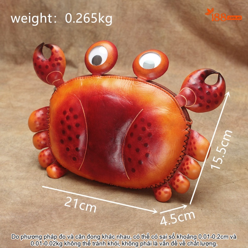 Túi Đeo Chéo Nữ Hình Con Cua Da Bóng Đựng Điện Thoại 6 Inch Dây Đeo Vai Màu Cam chi tiết 14
