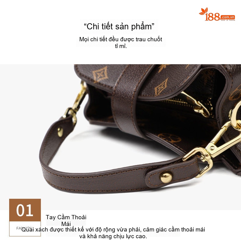Túi Đeo Chéo Nữ Hình Thùng Nước Họa Tiết Cao Cấp Thời Trang chi tiết 16