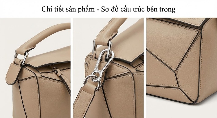 Túi Đeo Chéo Nữ Họa Tiết Hình Học Da Mờ, Dáng Hộp, Sức Chứa Lớn Màu Nâu, Đen chi tiết 17