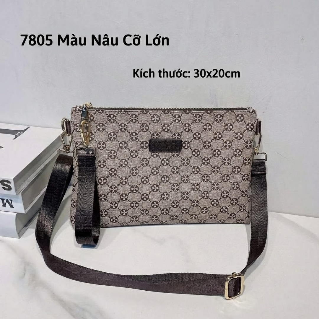 Túi Đeo Chéo Nữ Họa Tiết Thời Trang Công Sở Thiết Kế Nhỏ Gọn Màu Nâu chi tiết 2
