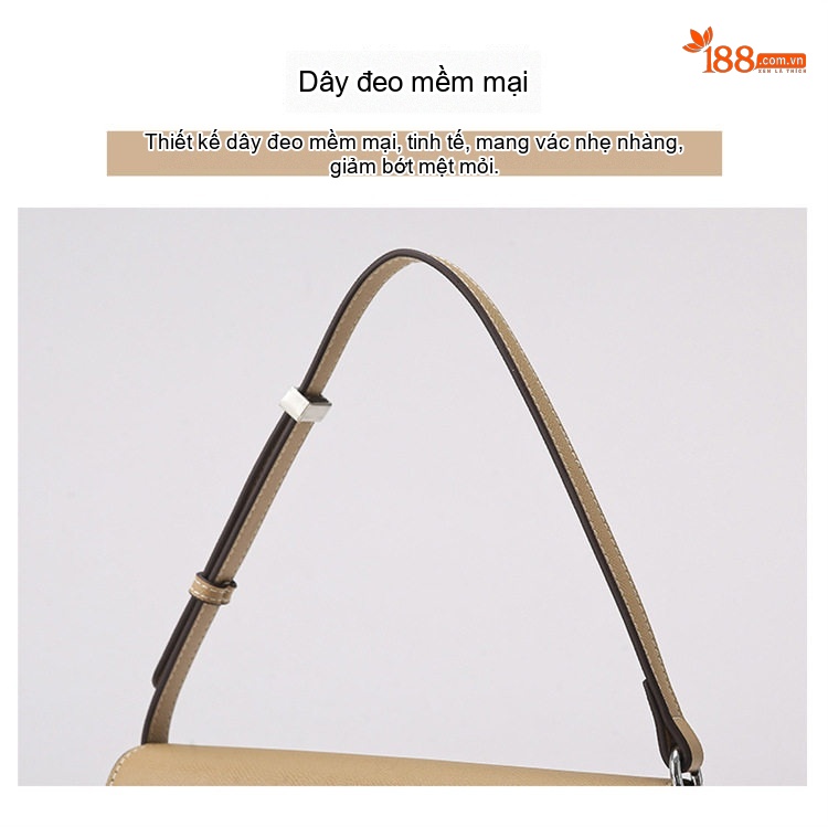 Túi Đeo Chéo Nữ Kiểu Pháp Thời Trang Bề Mặt Da Mờ Màu Be, Đen chi tiết 7