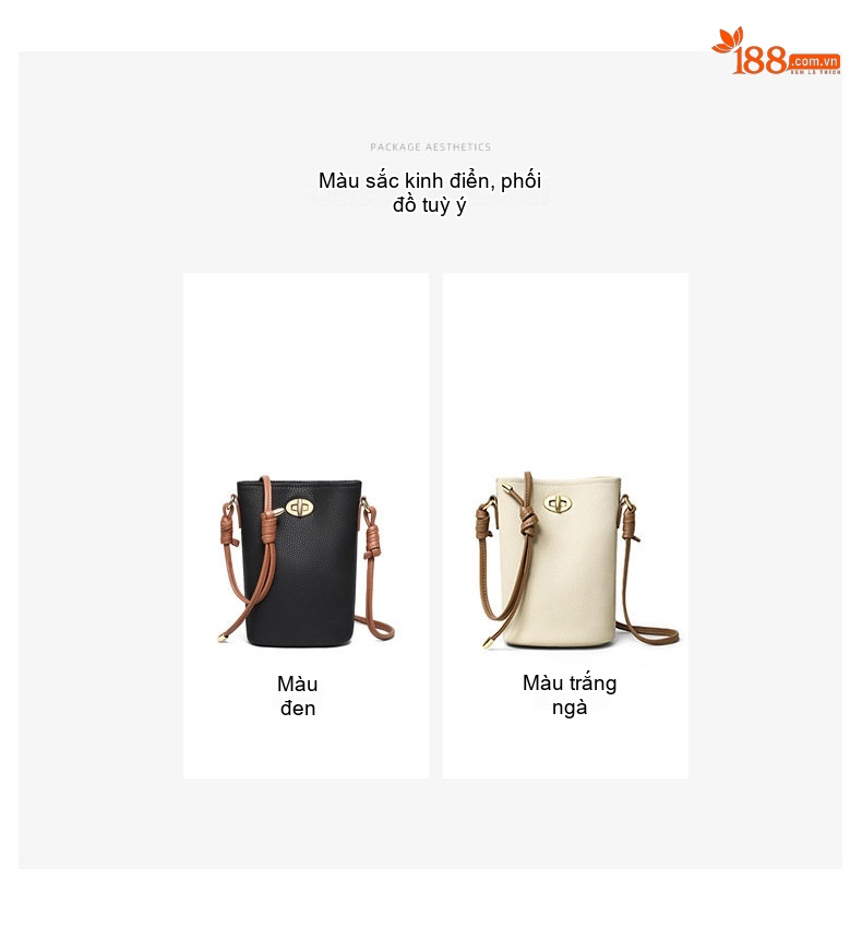 Túi Đeo Chéo Nữ Mini Da Bóng Cao Cấp Phong Cách Hàn Quốc Màu Đen chi tiết 9