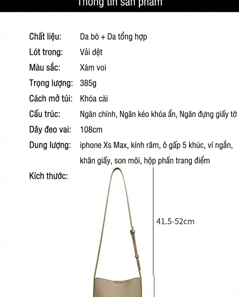 Túi Đeo Chéo Nữ Mini Da Mờ Phong Cách Thời Trang Màu Be chi tiết 2