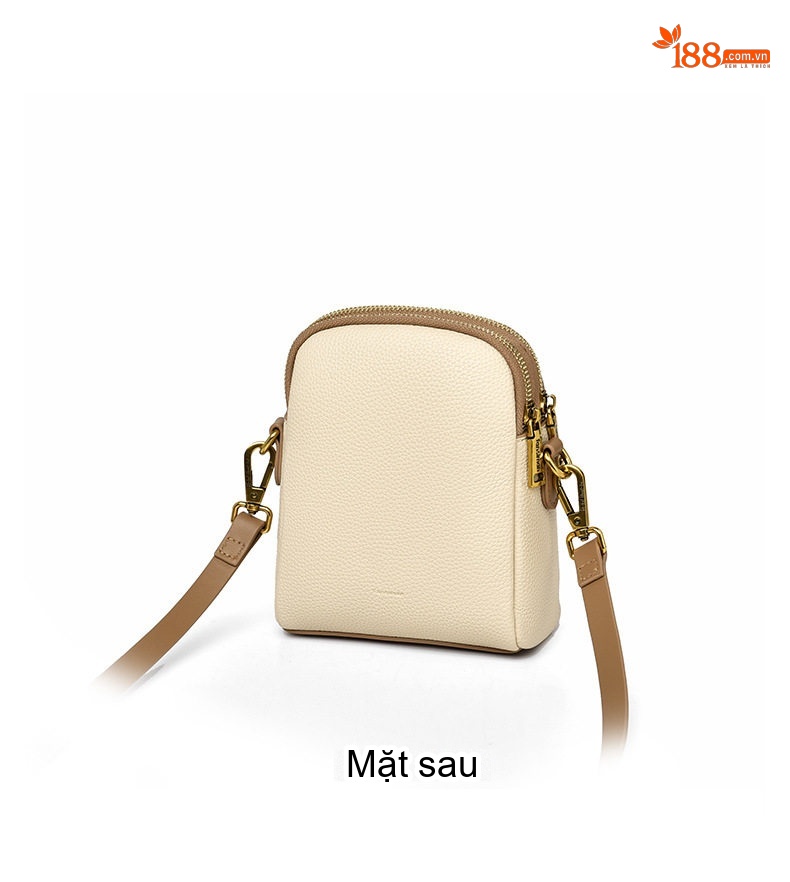 Túi Đeo Chéo Nữ Mini Đựng Điện Thoại Da Bóng Phong Cách Hàn Quốc Màu Kem, Nâu, Đen chi tiết 9