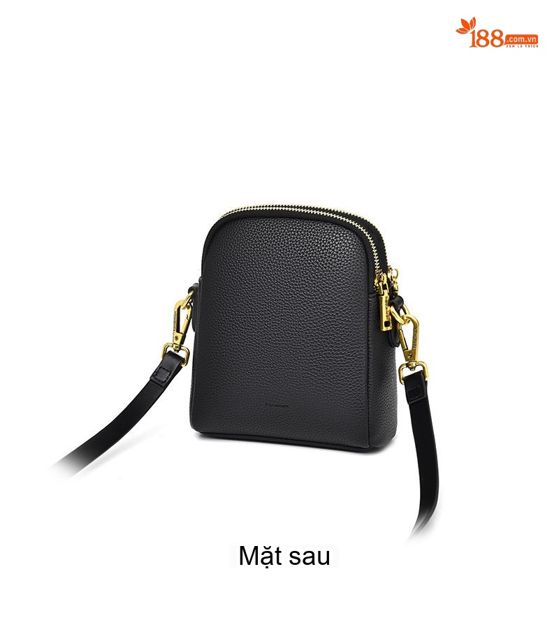 Túi Đeo Chéo Nữ Mini Đựng Điện Thoại Da Bóng Phong Cách Hàn Quốc Màu Kem, Nâu, Đen chi tiết 13