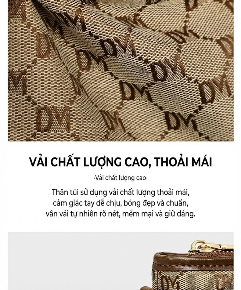 Túi đeo chéo nữ mini hình thùng nước họa tiết chữ in chìm phong cách thanh lịch chi tiết 11