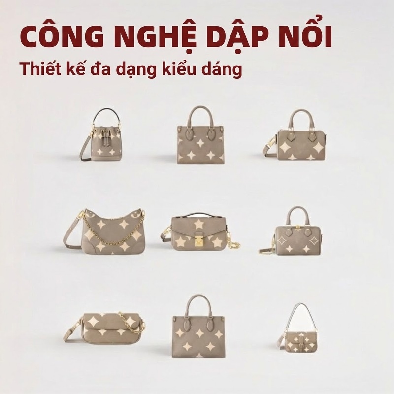 Túi Đeo Chéo Nữ Mini Họa Tiết Chữ Dây Xích Phong Cách Retro Màu Nâu chi tiết 14