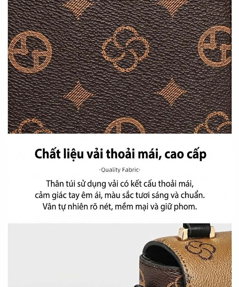 Túi Đeo Chéo Nữ Mini Thiết Kế Nhỏ Gọn Phong Cách Thời Trang Màu Nâu, Đen chi tiết 11