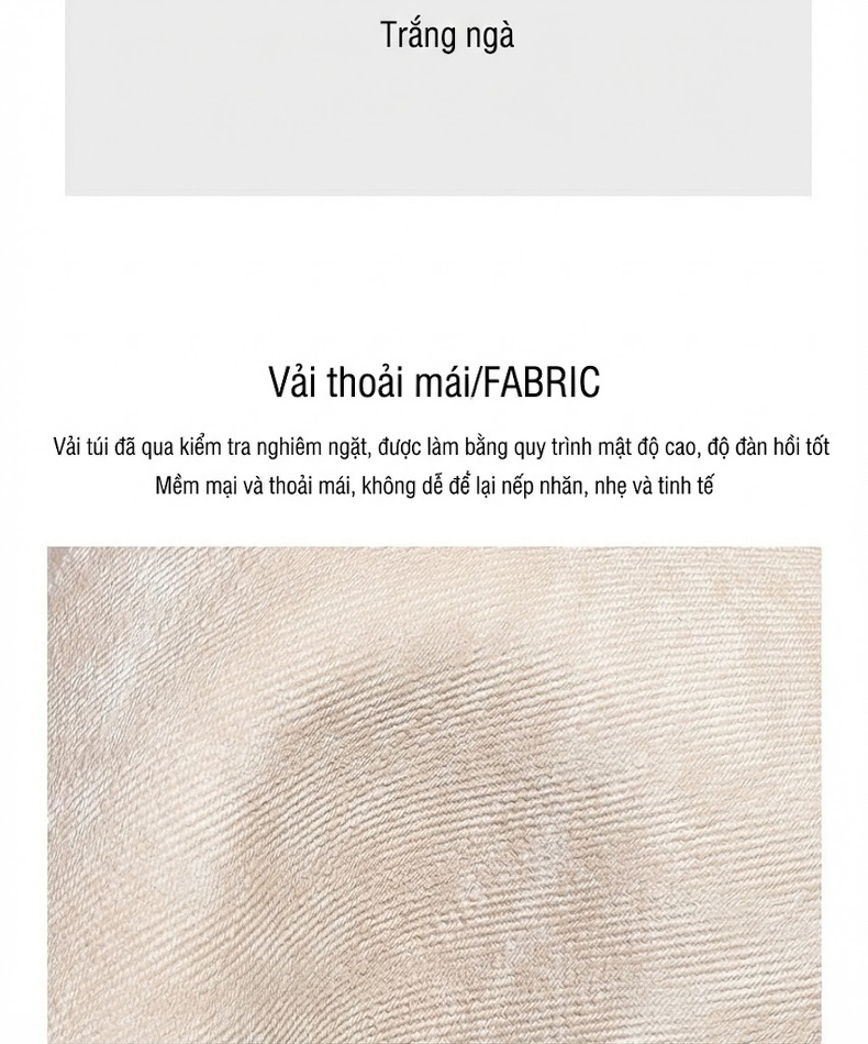 Túi Đeo Chéo Nữ Mini Vải Dệt Nhỏ Gọn Màu Be chi tiết 4
