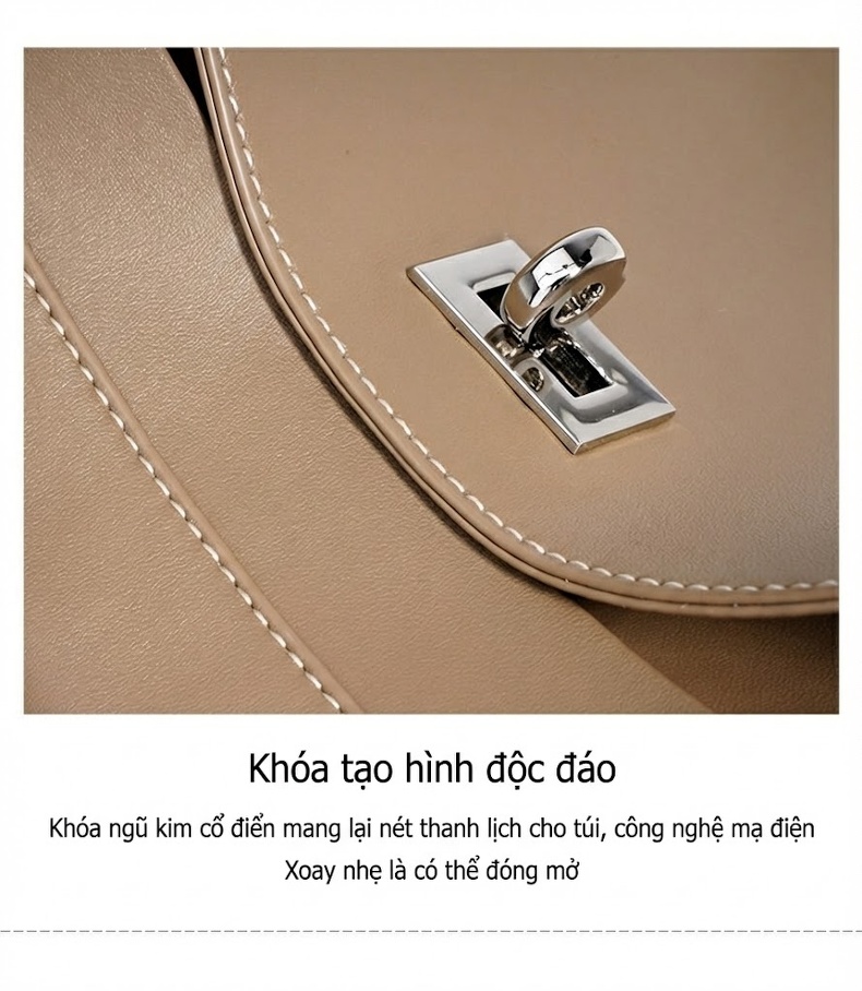 Túi Đeo Chéo Nữ Thiết Kế Tối Giản Khóa Gài Phong Cách Thời Trang chi tiết 14