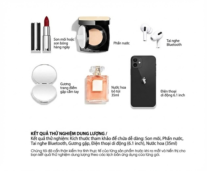 Túi Đeo Chéo Nữ Trám Ô Quả Trám Dây Xích Nhỏ Phong Cách Tiểu Hương Màu Đen, Trắng chi tiết 7