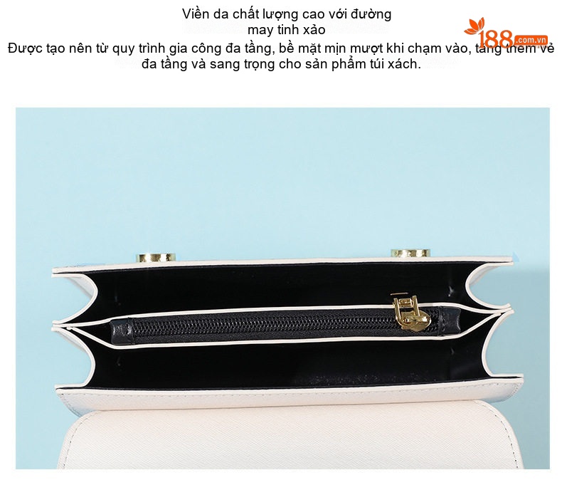 Túi Đeo Chéo Nữ Túi Đeo Vai Mini Dây Xích Họa Tiết Màu Trắng, Hồng chi tiết 22