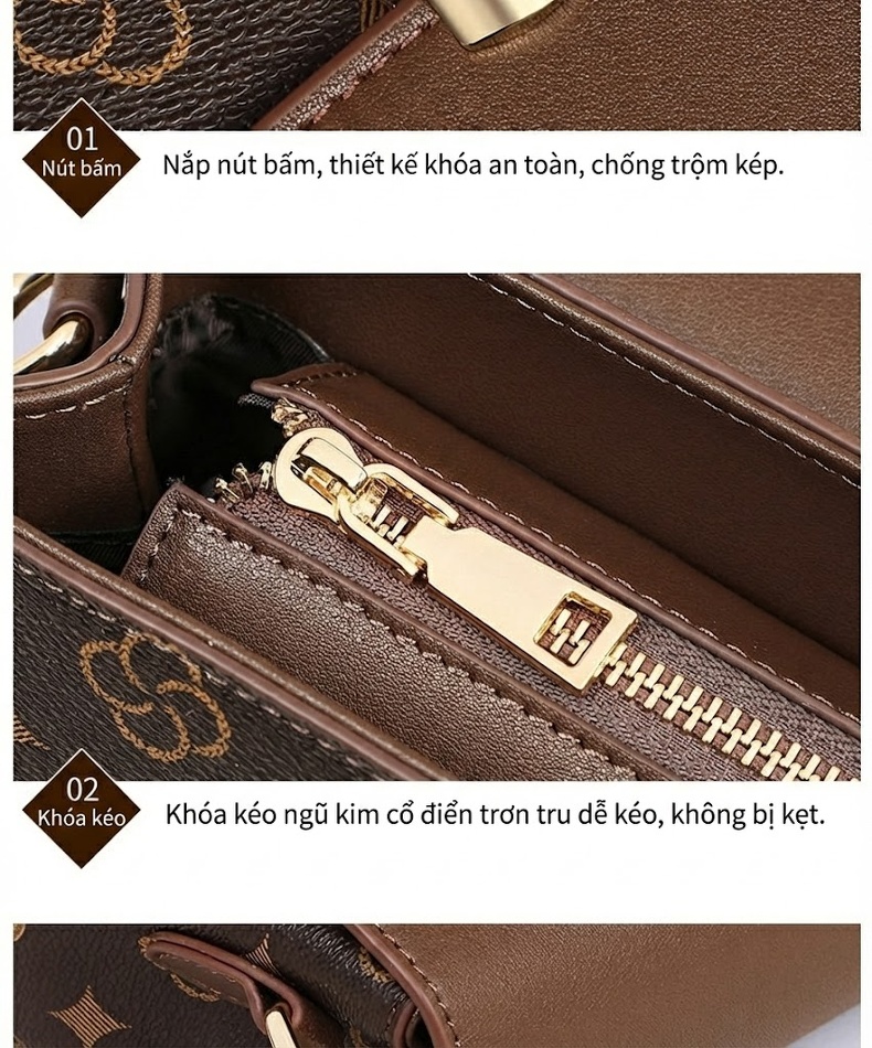 Túi Đeo Chéo Nữ Túi Đeo Vai Nhỏ Kiểu Dáng Vuông Nhỏ Gọn chi tiết 10